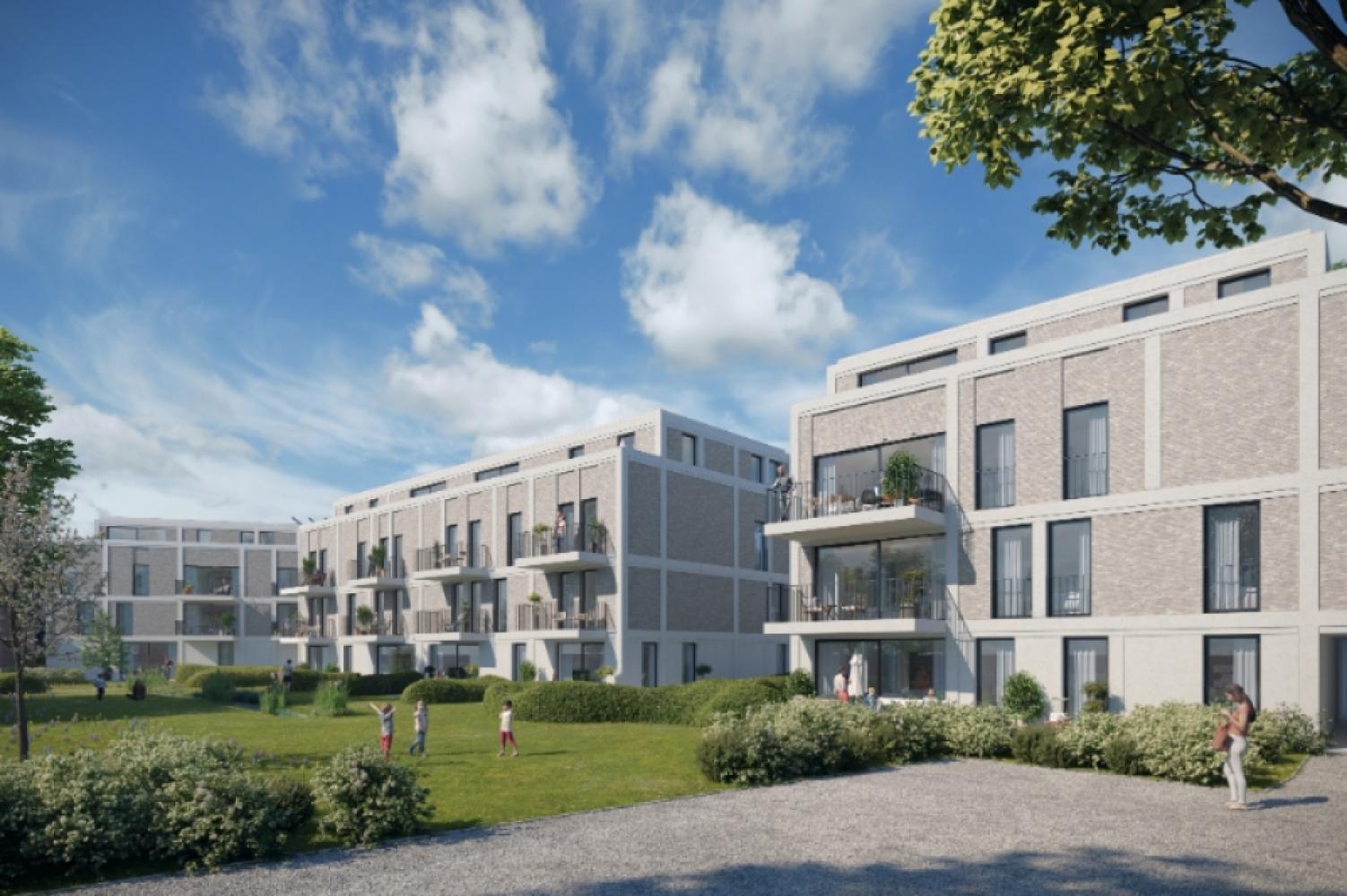 Green Square presenteert u 35 nieuwbouwappartementen en een winkelpand, letterlijk ónder de Kerktoren van Sleidinge. - Appartement à vendre